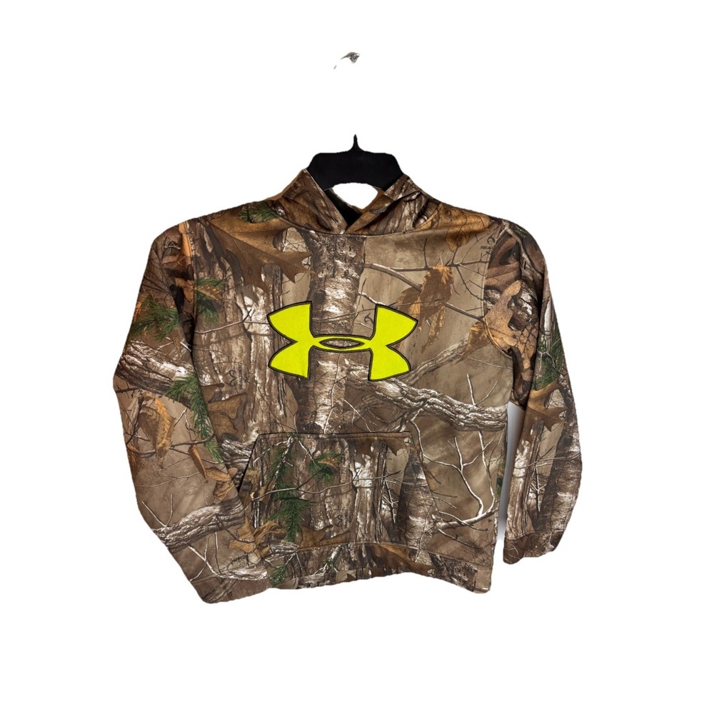 Under Armour REALTREE Camouflage Pull Over Hoodie Sweatshirt Youth Large